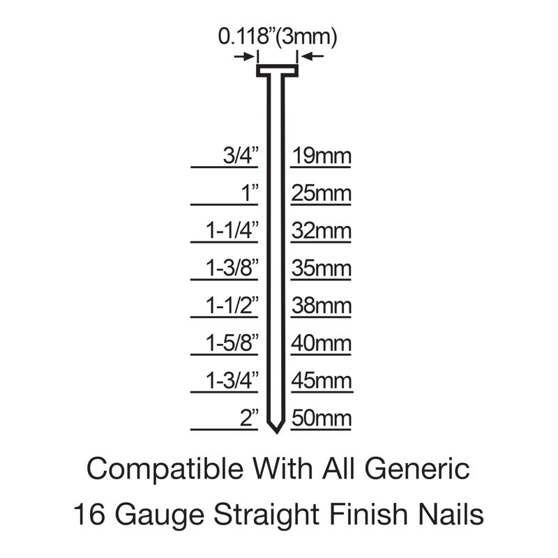 NuMax SFN50 Pneumatic 16 Gauge 2" Straight Finish Nailer - Image 5